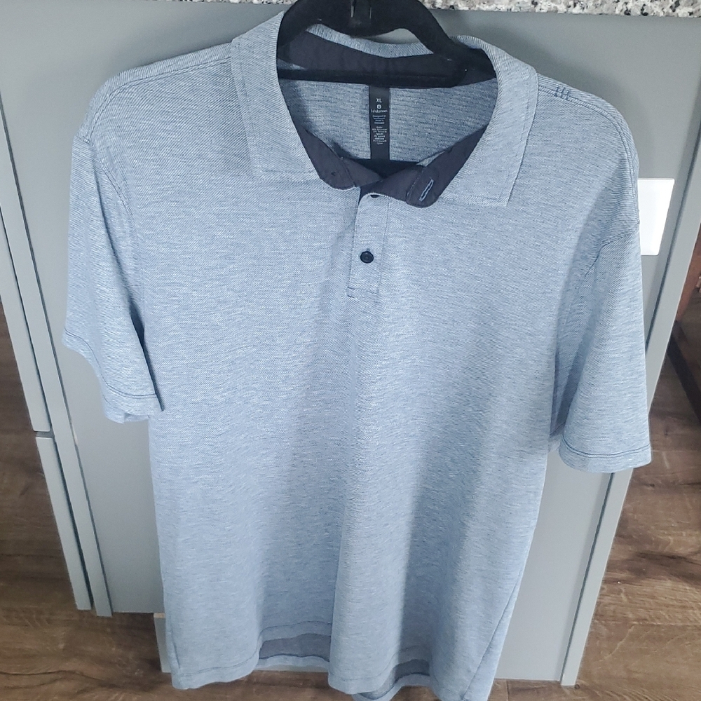 Lulu Lemon Light Blue Polo Shirt XL